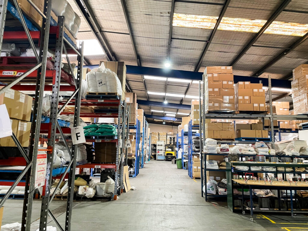 Interior warehouse with racking