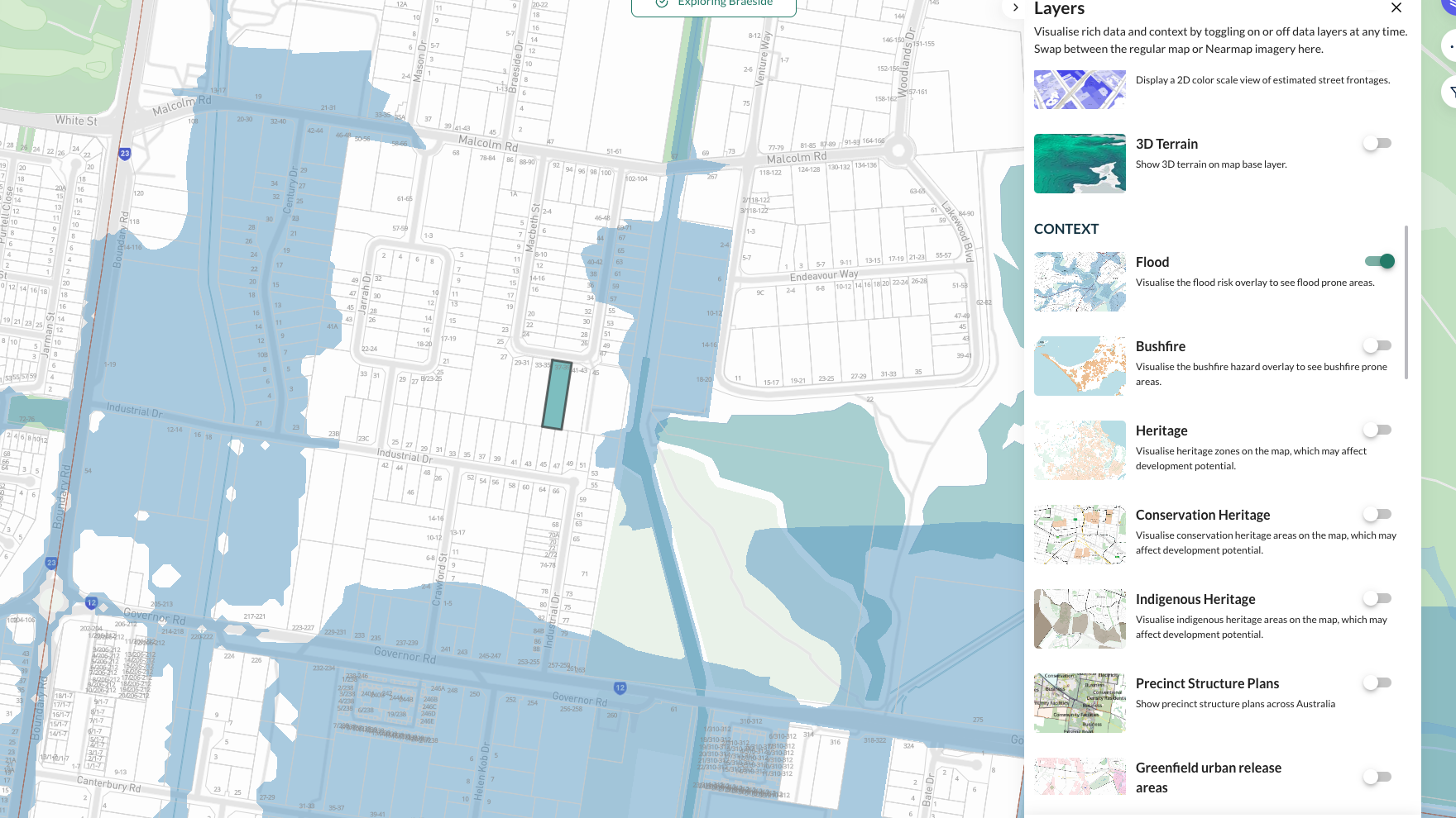Flood zone map showing property is clear